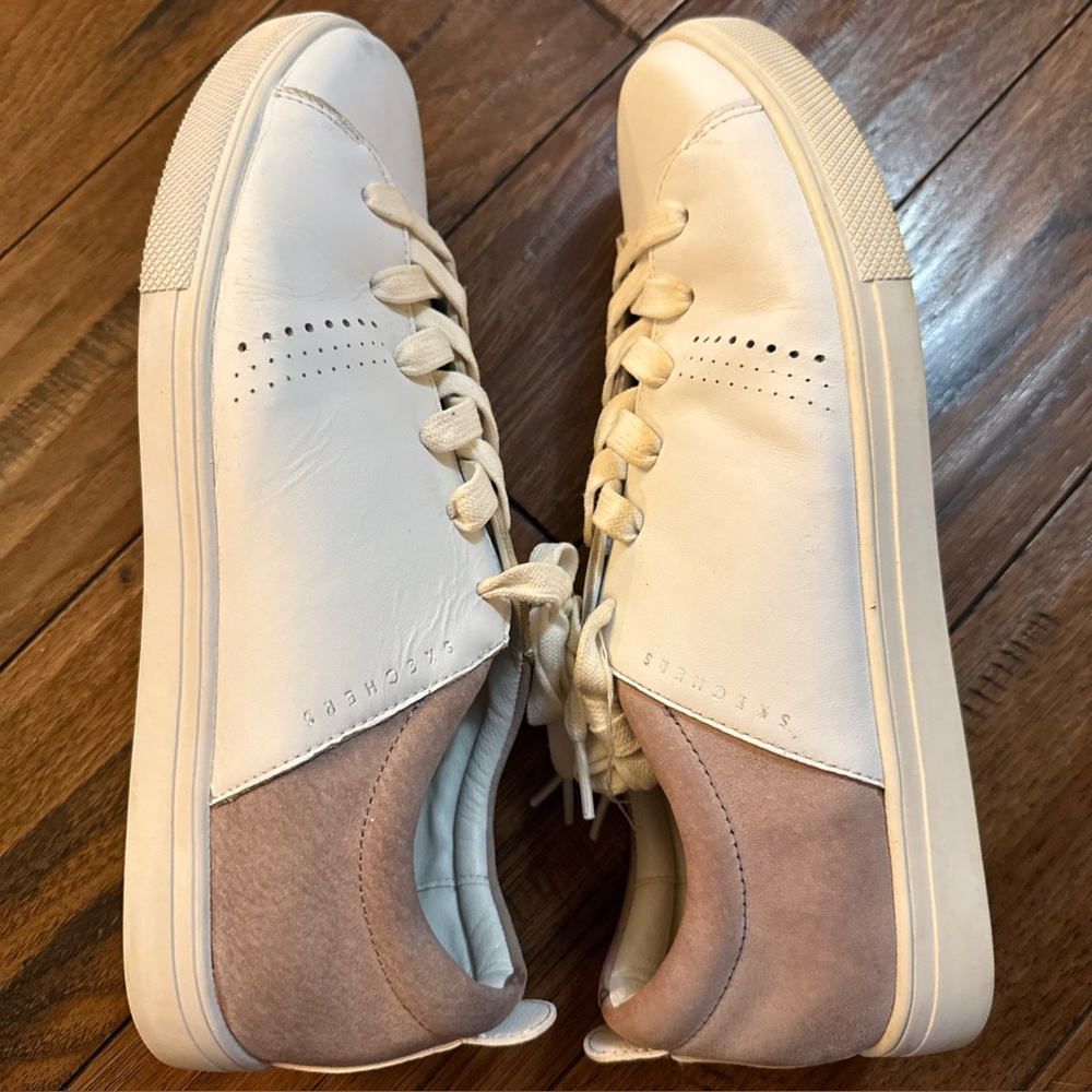SKECHERS Moda‎ Street White and Pink Womens Size 9.5 Shoes Sneakers